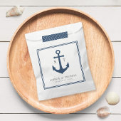 Sachets En Papier Bordure personnalisée Monogramme et couleur Ancre