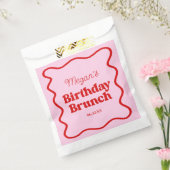 Sachets En Papier Bordure rouge rose Vague Anniversaire Brunch Party (Scellé)