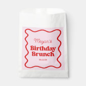 Sachets En Papier Bordure rouge rose Vague Anniversaire Brunch Party (Devant)