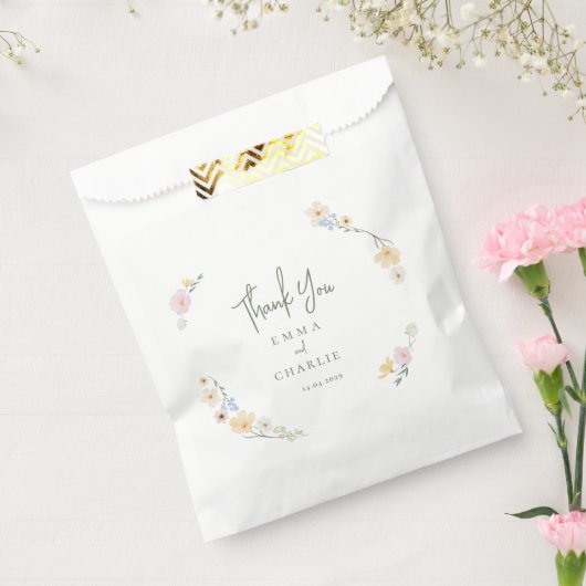 Sachets En Papier Botanique Boho fleurs Script mariage (Scellé)