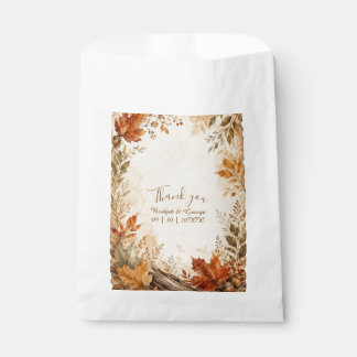 Sachets En Papier Botaniques de mariage à l'érable automnal rustique