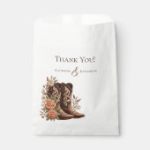 Sachets En Papier Botte de cowboy Ouest avec fleurs - Mariage (Devant)