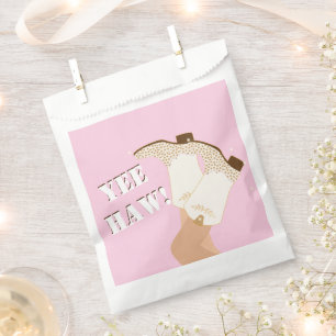 Sachets En Papier Bottes de fille moderne Jambes Stars Yeehaw rose