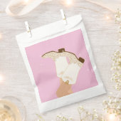 Sachets En Papier Bottes de fille moderne Stars rose (Coupé)