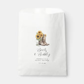 Sachets En Papier Bottes de tournesol rustiques et Fête des mariées (Devant)