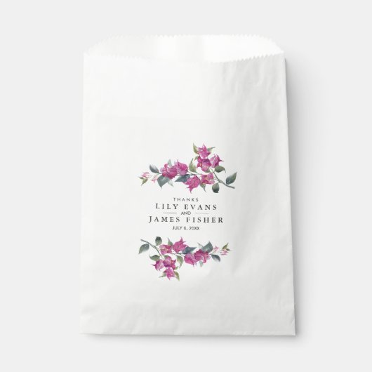 Sachets En Papier Bougainvilliers méditerranéens Merci Mariage (Devant)