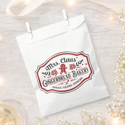 Sachets En Papier Boulangerie de biscuits de Mme Claus (Coupé)