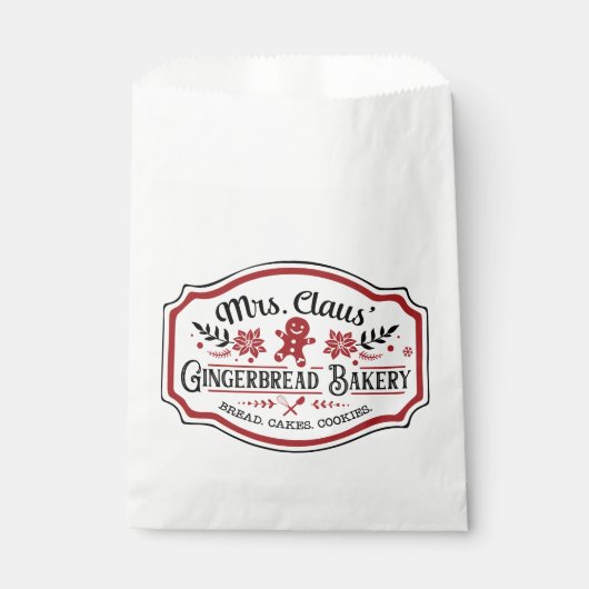 Sachets En Papier Boulangerie de biscuits de Mme Claus (Devant)