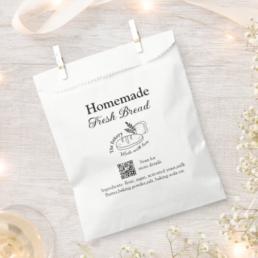 Sachets En Papier Boulangerie de pain frais ajouter nom ingrédients  (Coupé)