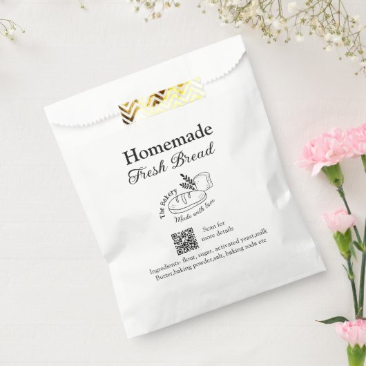 Sachets En Papier Boulangerie de pain frais ajouter nom ingrédients  (Scellé)