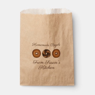 Sachets En Papier Boulangerie en marbre Rye Cinnamon Plain Bagels
