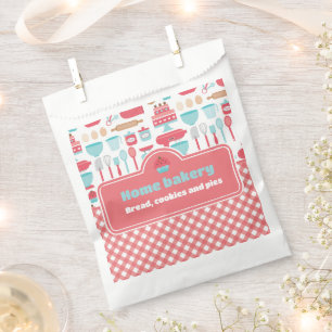 Sachets En Papier Boulangerie Ustensiles de cuisson Motif Rouge En v