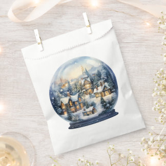 Sachets En Papier Boule à neige avec scène hivernale enneigée et mai