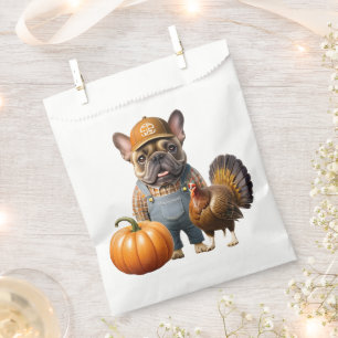 Sachets En Papier Bouledogue français Thanksgiving French Bulldog