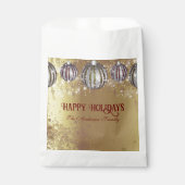 Sachets En Papier Boules de Noël Luxueuses Pailletées Or (Devant)