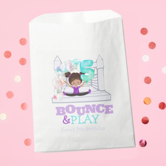 Sachets En Papier Bounce House Jump Jouer cinquième anniversaire