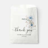 Sachets En Papier bouquet de fleurs aquarelle bleu poussiéreux rusti (Devant)