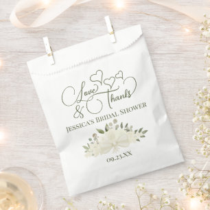 Sachets En Papier Bouquet de Roses blanches Amour & Merci Fête des m