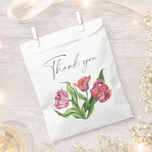 Sachets En Papier Bouquet d'eau Merci (Coupé)