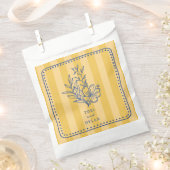 Sachets En Papier Bouquet floral Mariage en bande jaune (Coupé)