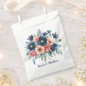 Sachets En Papier Bouquet Mariage bleu et corail (Coupé)