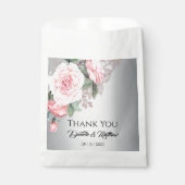 Sachets En Papier Bouquet Rose de luxe et Mariage d'argent (Devant)
