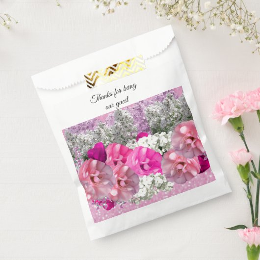 Sachets En Papier Bouquet rose Faux Parties scintillant rose Favoris (Scellé)