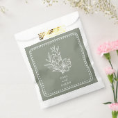 Sachets En Papier Bouquet rose floral Sage Mariage vert (Scellé)