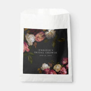 Sachets En Papier Bourgogne foncée et pivoines crème Douche noire