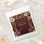 Sachets En Papier Bourgogne Golden Flowers Favoriser le sac (Coupé)