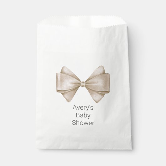 Sachets En Papier Bow Beige Baby shower Boho moderne (Devant)