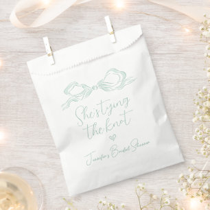Sachets En Papier Bow vert clair Elle noue la Fête des mariées de no