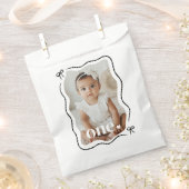 Sachets En Papier Bow Wavy Border Photo 1er anniversaire (Coupé)