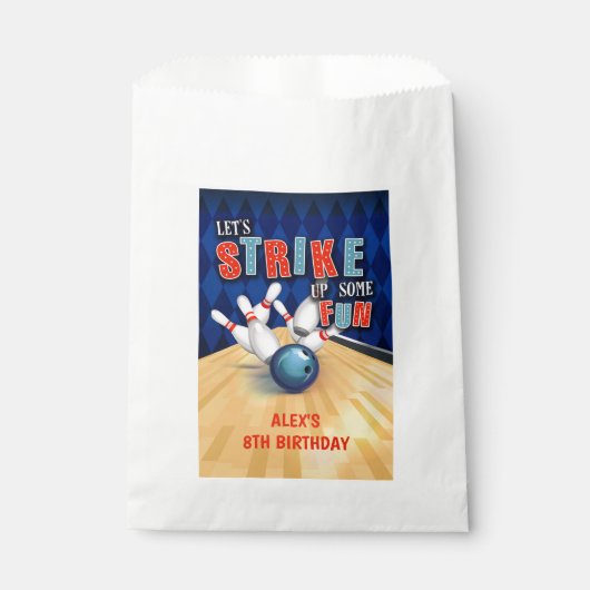 Sachets En Papier Bowling Anniversaire Favoriser Sac - Garçon (Devant)