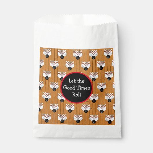 Sachets En Papier Bowling personnalisé thème anniversaire (Devant)