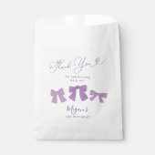 Sachets En Papier Bows mignons violets fête d'anniversaire (Devant)