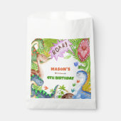 Sachets En Papier Boy Dinosaur 4th Birthday Invitation (Devant)