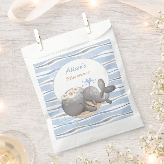 Sachets En Papier Boy Nautical Whale Blue Summer Boy Baby shower (Coupé)