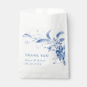 Sachets En Papier Branche avec mariage bleu et blanc (Devant)