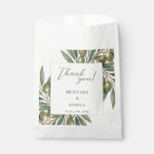 Sachets En Papier Branche d'olive Mariage méditerranéen moderne (Devant)