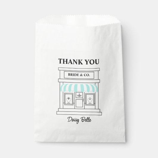 Sachets En Papier Bride & Co. Bridal Shower Turquoise (Devant)