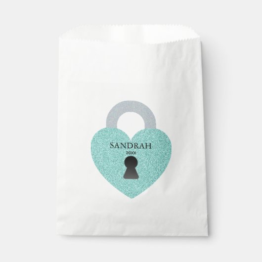 Sachets En Papier BRIDE Turquoise Blue Celebration Shower Party (Devant)