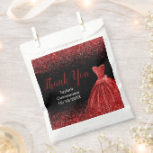 Sachets En Papier Bright Red Dress Faux Glitter Quinceanera (Coupé)