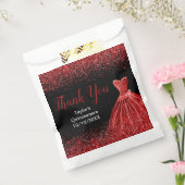 Sachets En Papier Bright Red Dress Faux Glitter Quinceanera (Scellé)