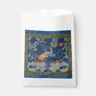 Sachets En Papier Broderie chinoise bleu d'oiseau Vintage