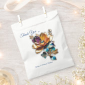 Sachets En Papier bronze Abstrait, style baroque bleu or (Coupé)