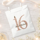 Sachets En Papier Bronze Rose Pois Gold Sweet 16 Anniversaire (Coupé)