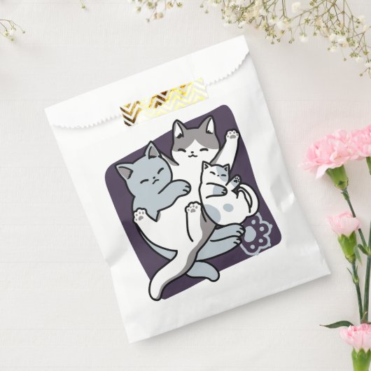 Sachets En Papier Brosse à lait - Chats à couchage mignon (Scellé)