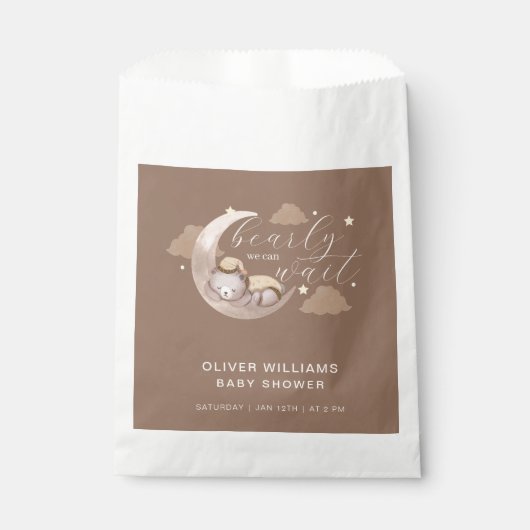 Sachets En Papier Brown Bearly Wait Moon Star Sleepy Bear (Devant)