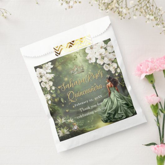 Sachets En Papier Brown Princess and Frog Sage Green Quinceanera 16 (Scellé)